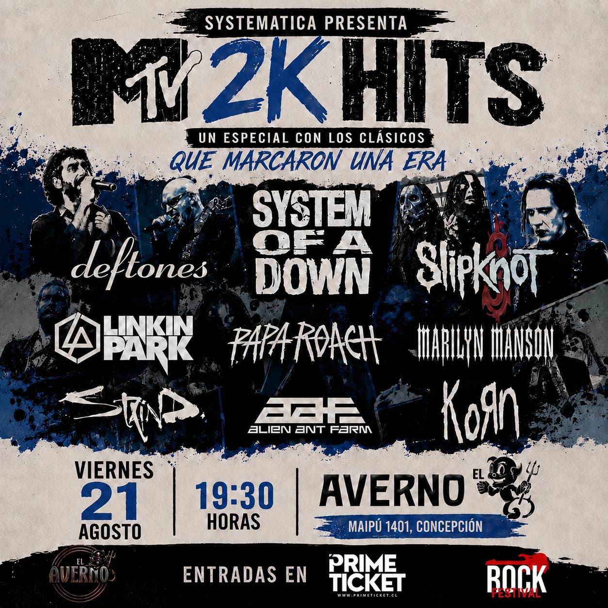 MTV 2K con clásicos del nu metal en El Averno, Concepción