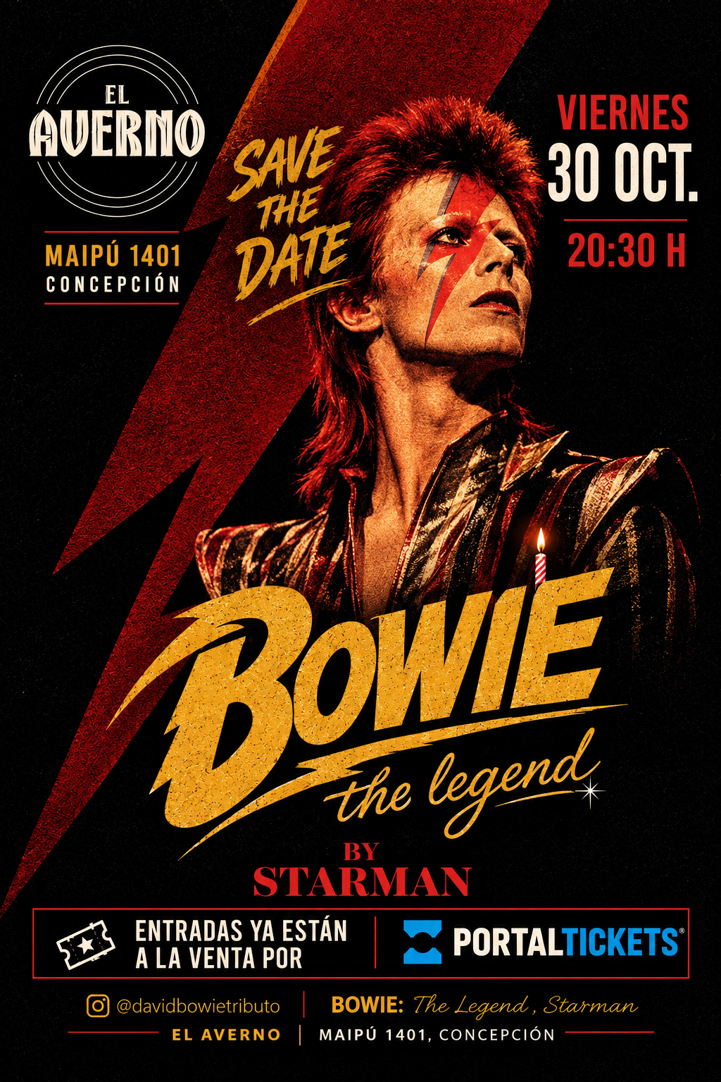 Tributo a David Bowie por Starman en vivo en El Averno, Concepción