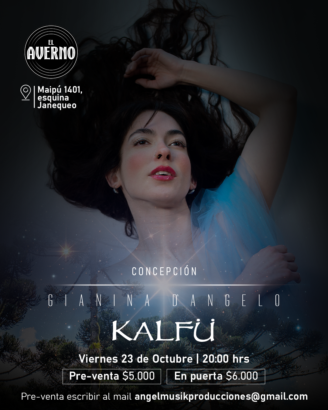 Gianina D'Angelo presenta Kalfü en vivo en El Averno, Concepción