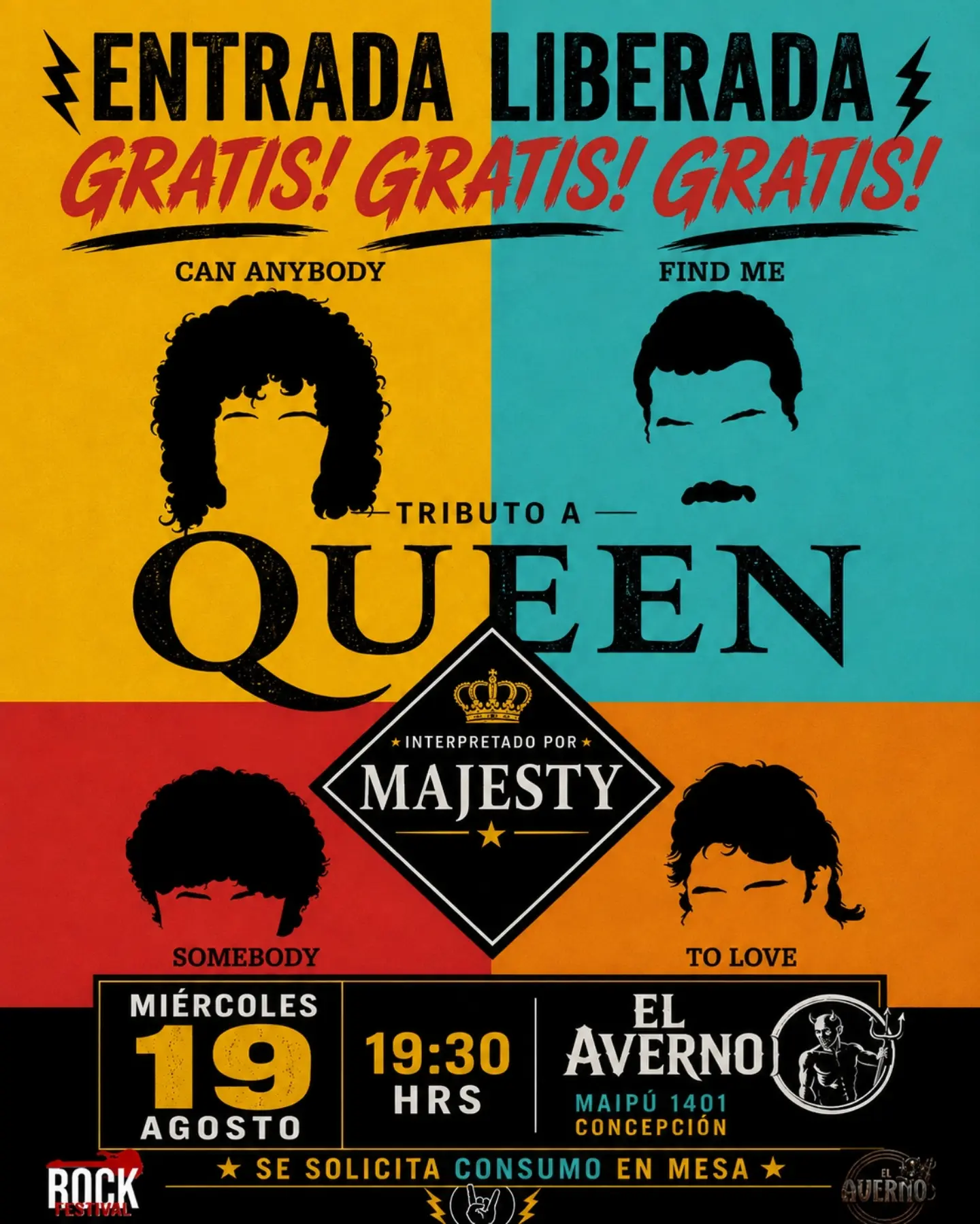 Tributo a Queen por Majesty Tributo en El Averno, Concepción