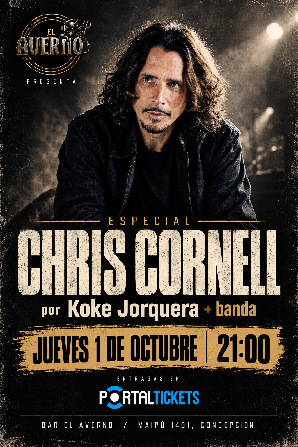 Chris Cornell: especial en vivo con Koke Jorquera y banda en El Averno, Concepción