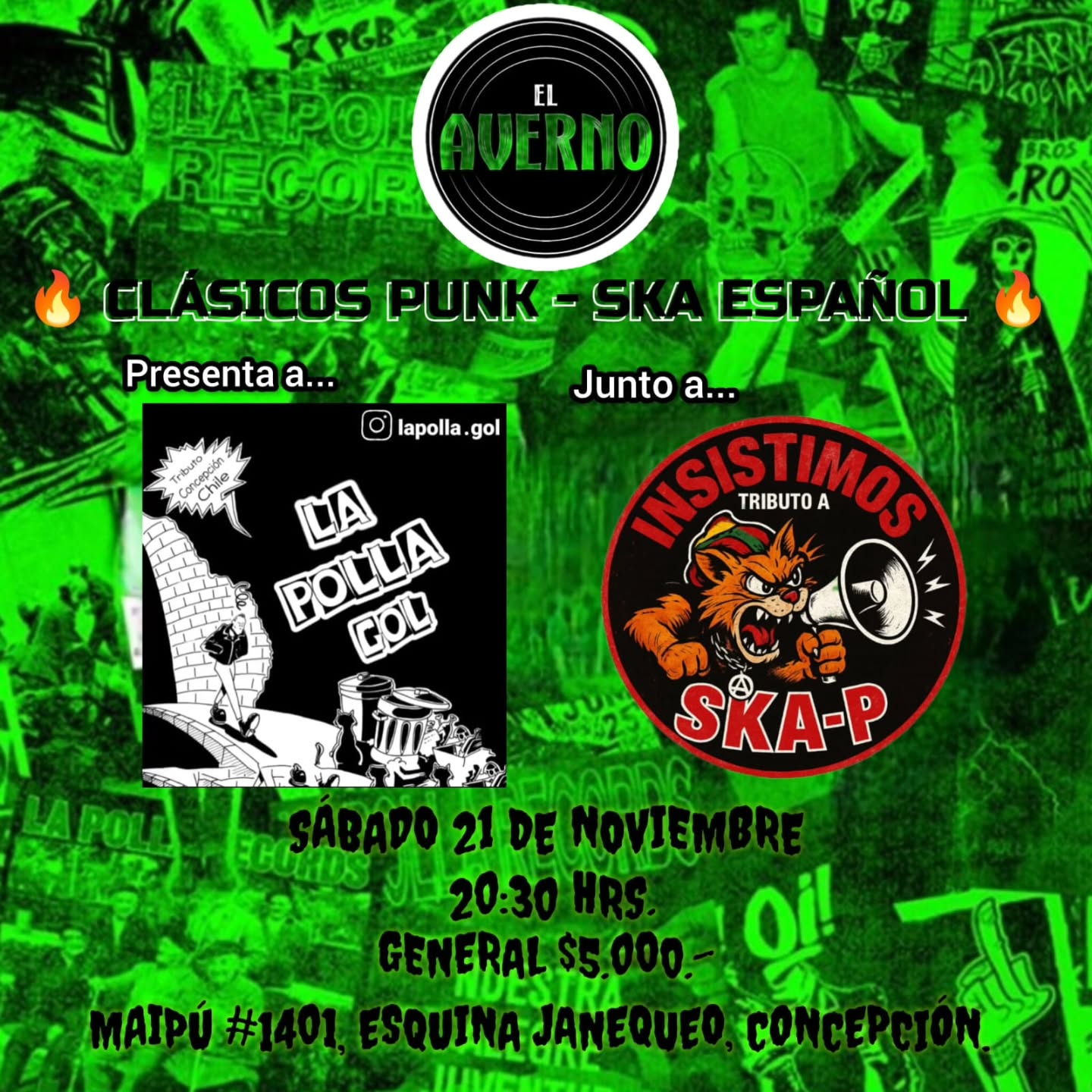 Tributo a La Polla con La Polla Gol e Insistimos en El Averno, Concepción